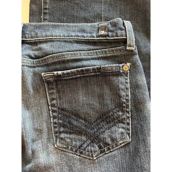 7 For All Mankind DOJO Bootcut Jeans Womens Size 30 Embroidered Pockets Wide Hem - Picture 8 of 9